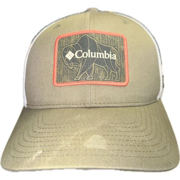 Columbia Hat Men’s Olive Buffalo Mesh Baseball Cap Hiking Outdoor Range Snapback - Picture 1 of 5